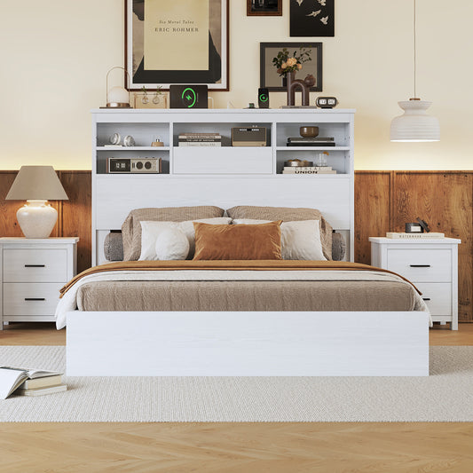 Owen Bed Frame, Queen (White)