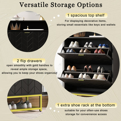 Stokes Shoe Cabinet (Black)
