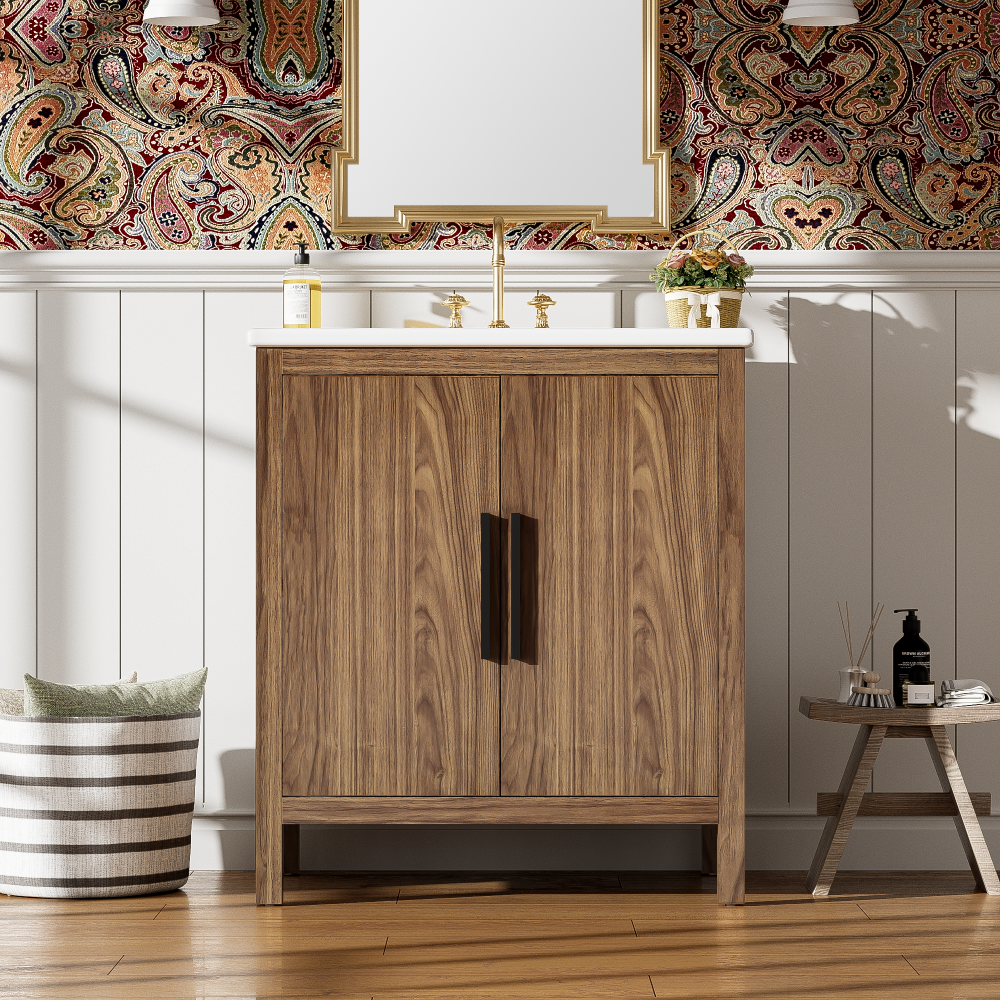 Fuentes Bathroom Vanity, Brown