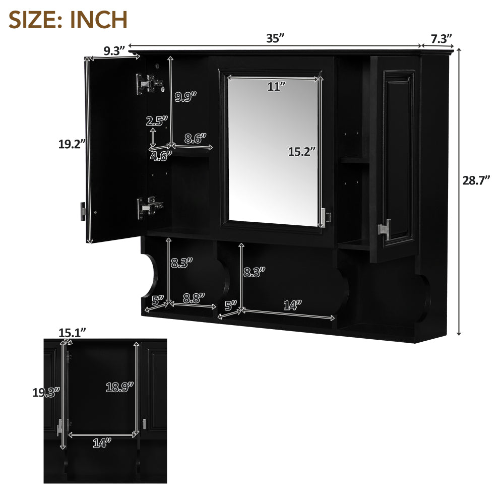 Kylan Bathroom Cabinet, Black