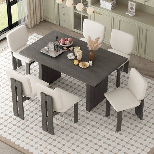 Pineda Dining Set, Set of 7 (Grey)