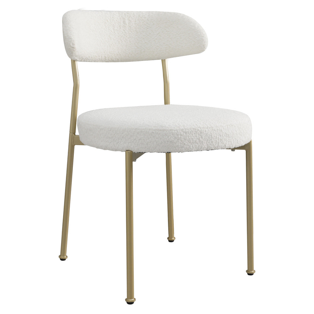 Amari Dining Chair, Set of 2 (White+Gold)