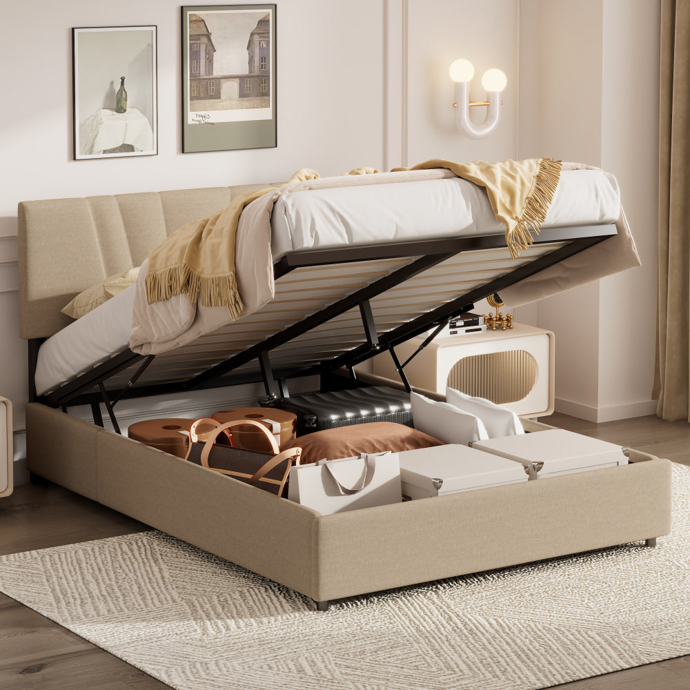 Cassandra Bed, Queen (Beige)