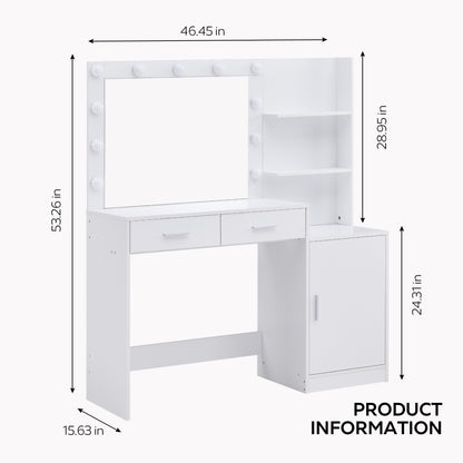 Makayla Vanity Desk, White