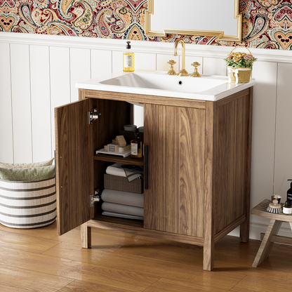 Fuentes Bathroom Vanity, Brown