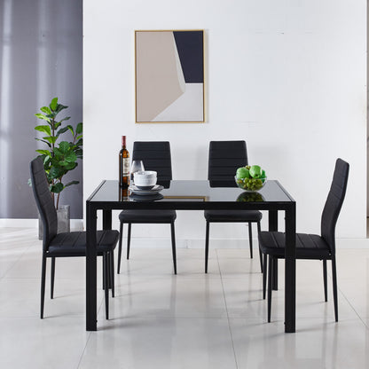 Eden Dining Set, Set of 5 (Black)