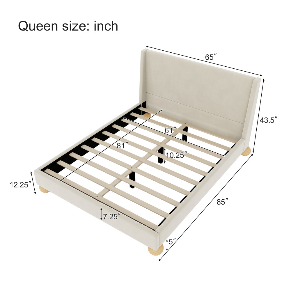 Charles Bed, Queen (Cream)