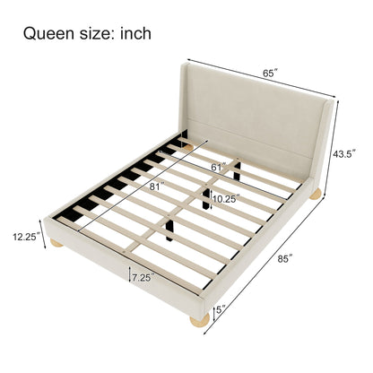 Charles Bed, Queen (Cream)