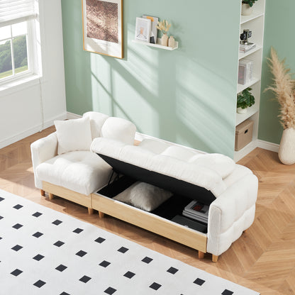 Cassidy Sofa Bed with Storage (White)