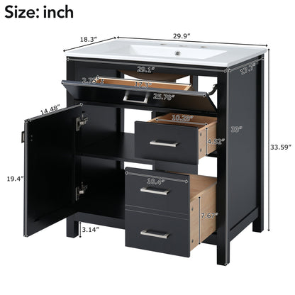 Decker Bathroom Vanity, Black