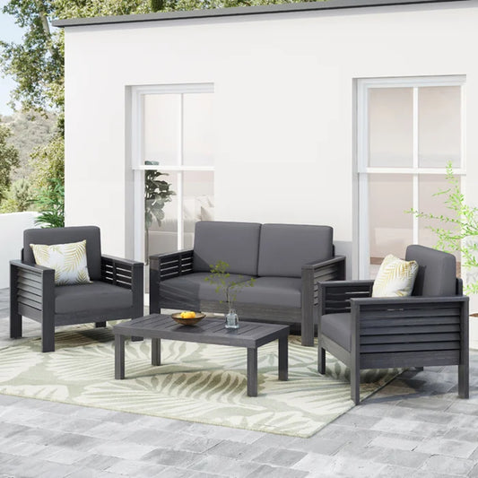 Kamiyah Patio Set, Set of 4 (Dark Gray)