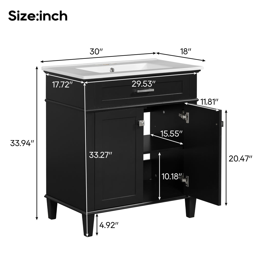 Gill Bathroom Vanity (Black)