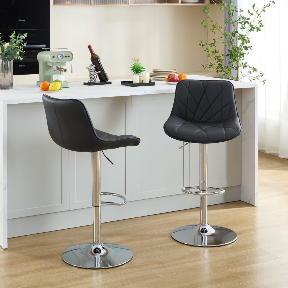 Manuel Bar Stool, Set of 2 (Black)