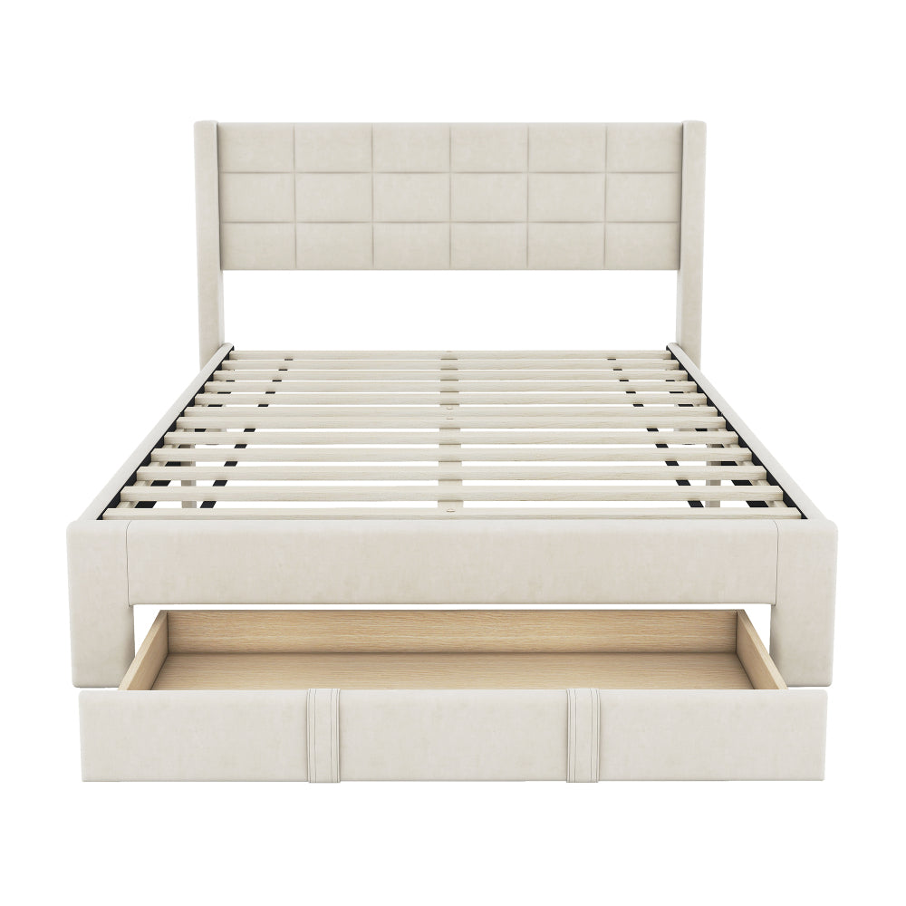 Guillermo Bed Frame, Queen (Biege)