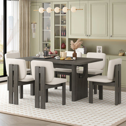 Pineda Dining Set, Set of 7 (Grey)