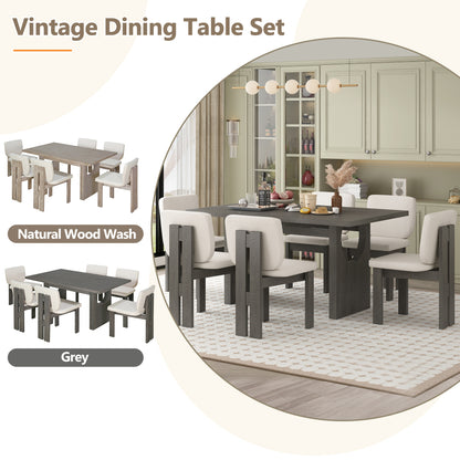 Pineda Dining Set, Set of 7 (Grey)