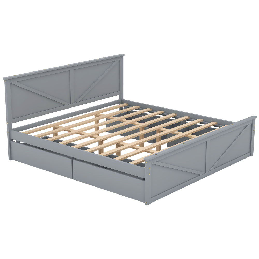 Castro Bed Frame, King (Grey)