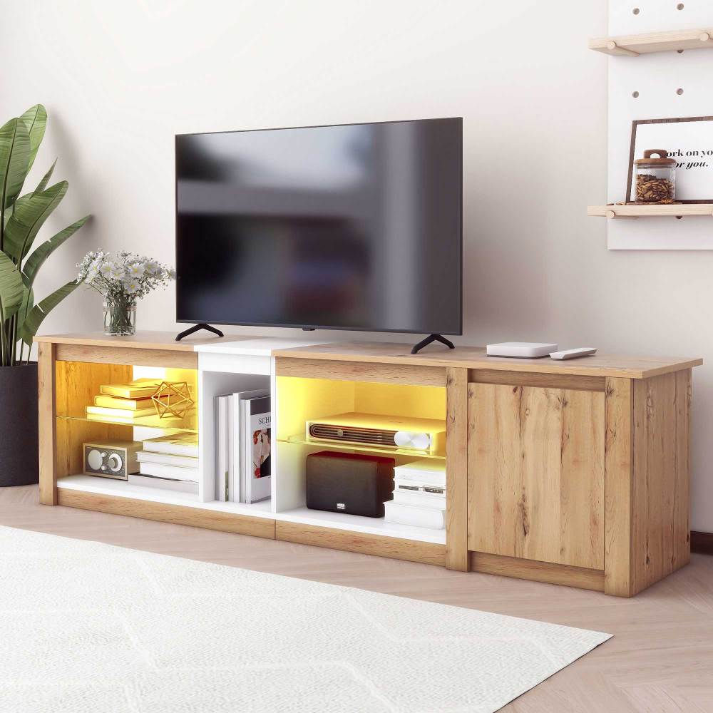 Miranda TV Stand (Natural + White)