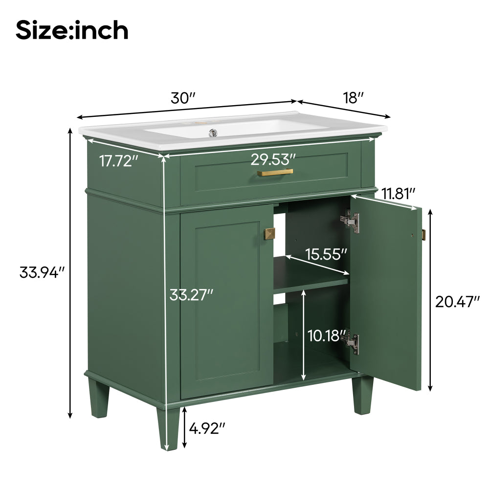 Gill Bathroom Vanity (Green)