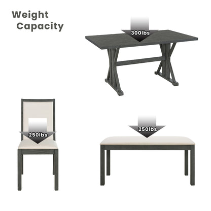 Valencia Dining Set, Set of 6 (Grey)