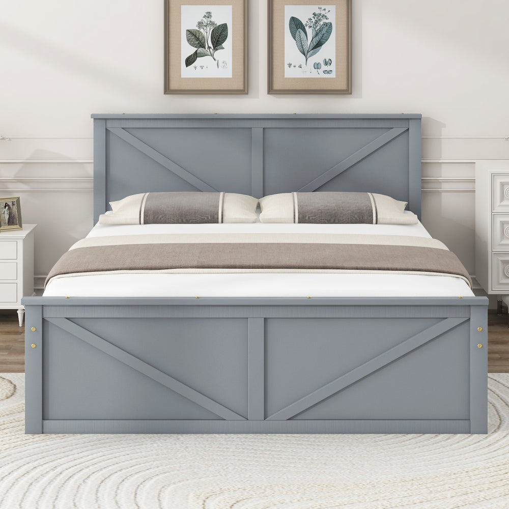 Castro Bed Frame, Queen (Gray)