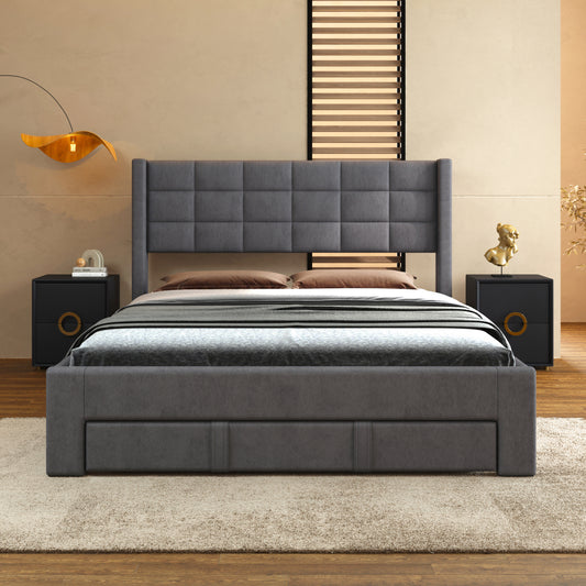 Guillermo Bed Frame, Queen (Grey)