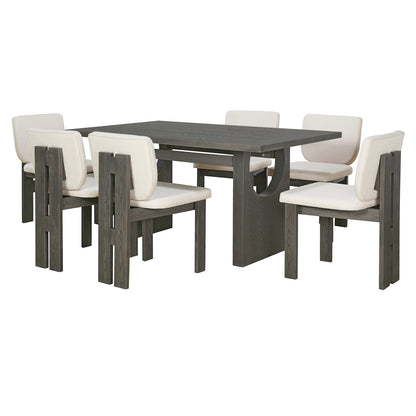 Pineda Dining Set, Set of 7 (Grey)