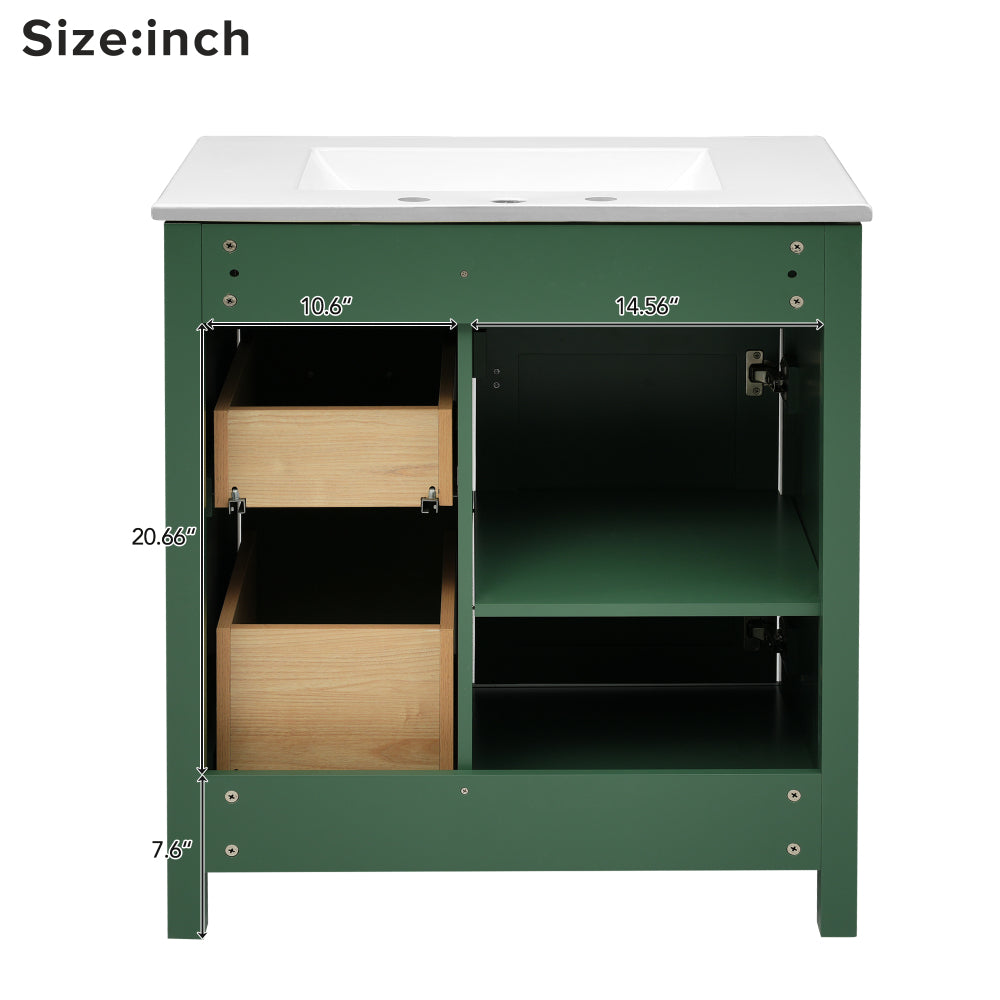 Decker Bathroom Vanity, Green