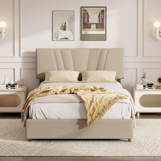 Cassandra Bed, Full (Beige)