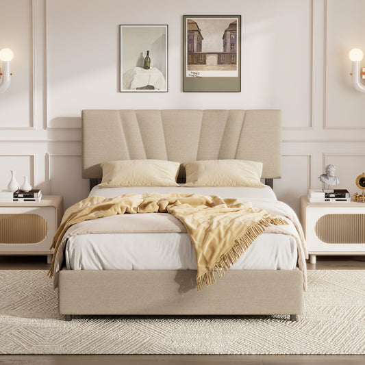 Cassandra Bed, Queen (Beige)