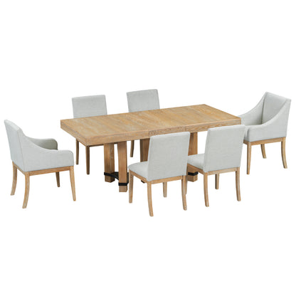 Blevins Dining Set, Set of 7 (Natural)