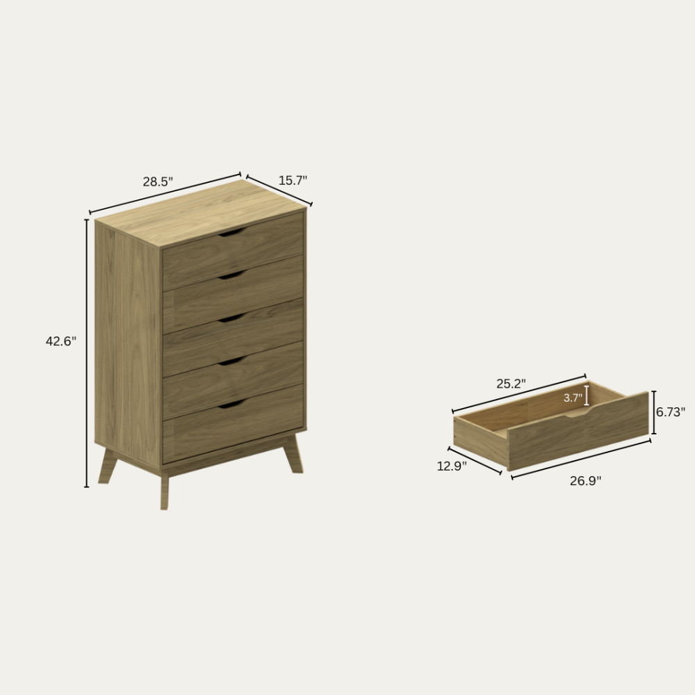 Alicia Dresser, 5 drawers