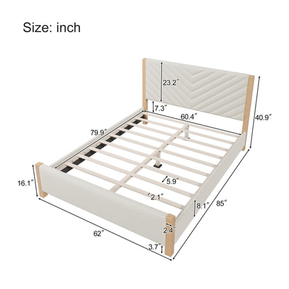 Hull Bed, Queen (Beige)