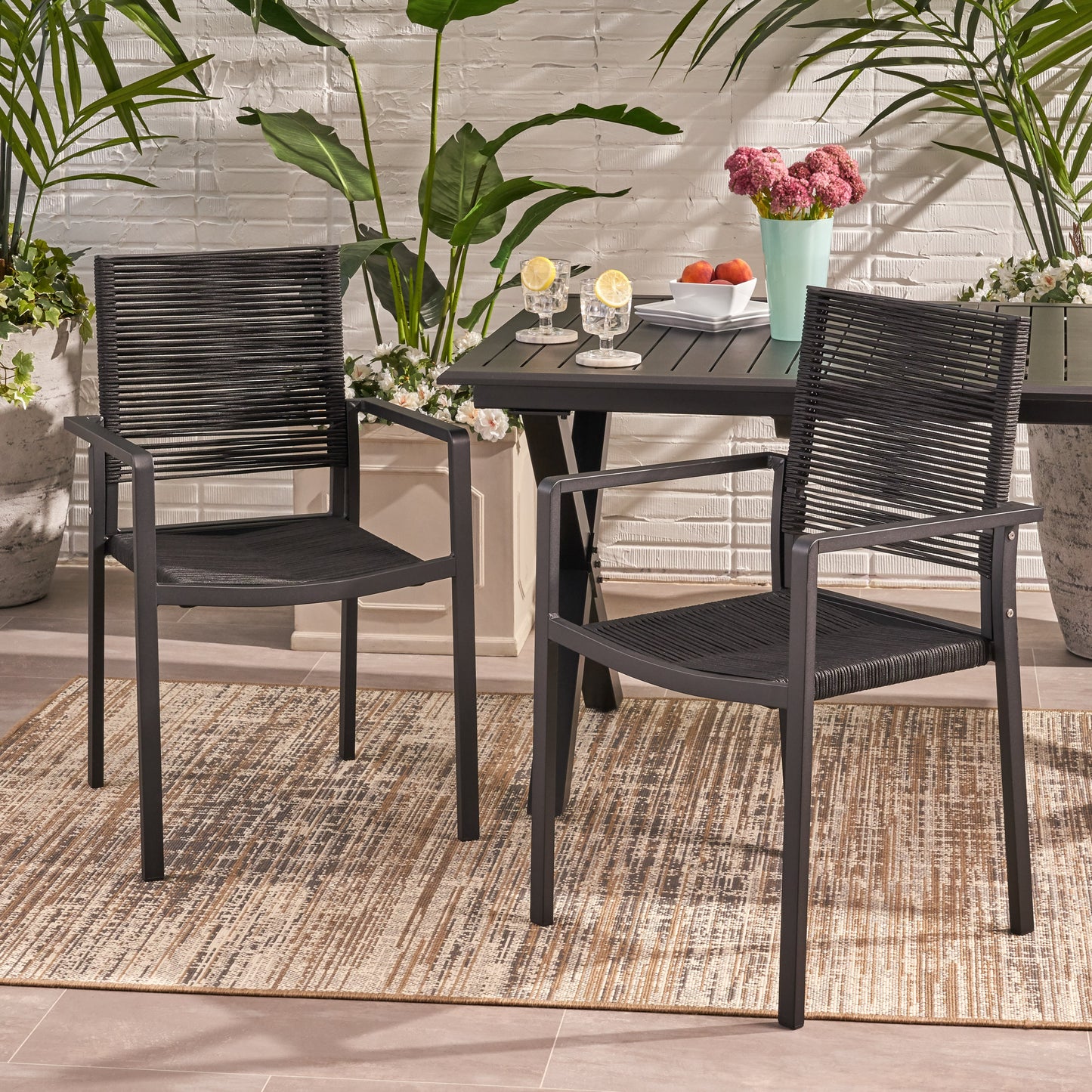 Odin Patio Chair, Set of 2 (Dark Gray)