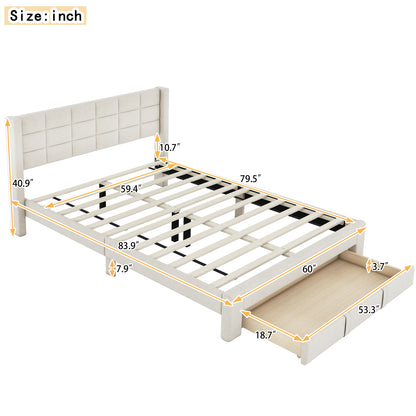 Guillermo Bed Frame, Queen (Biege)