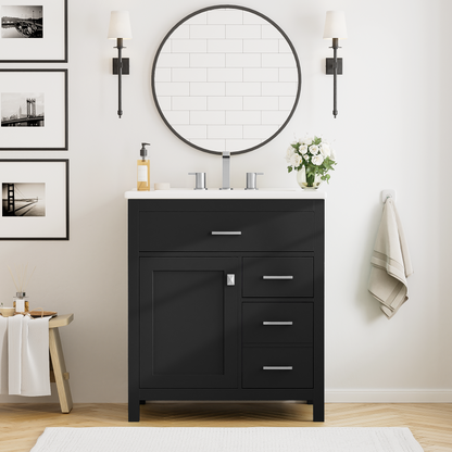 Decker Bathroom Vanity, Black