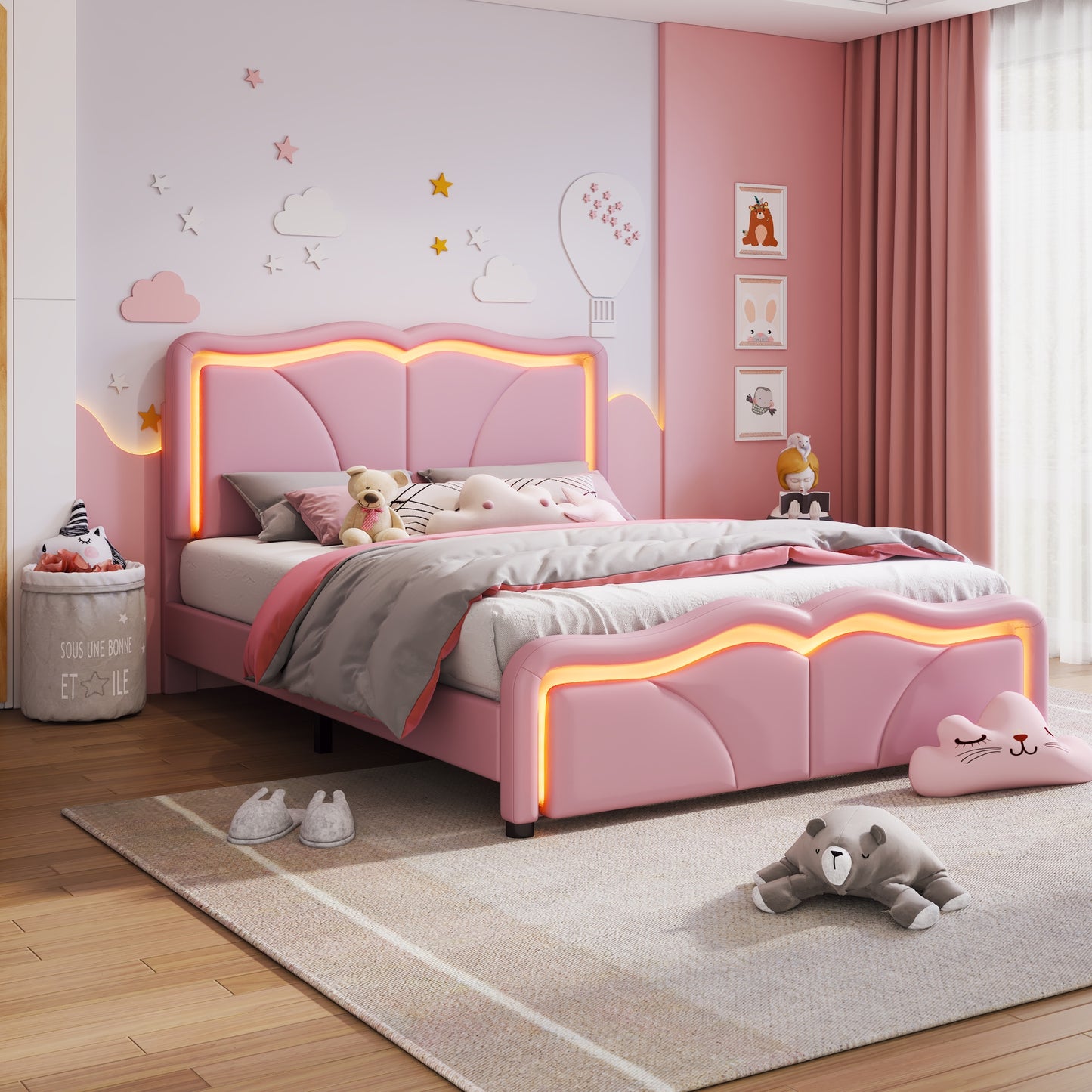 Rory Bed, Full (Pink)