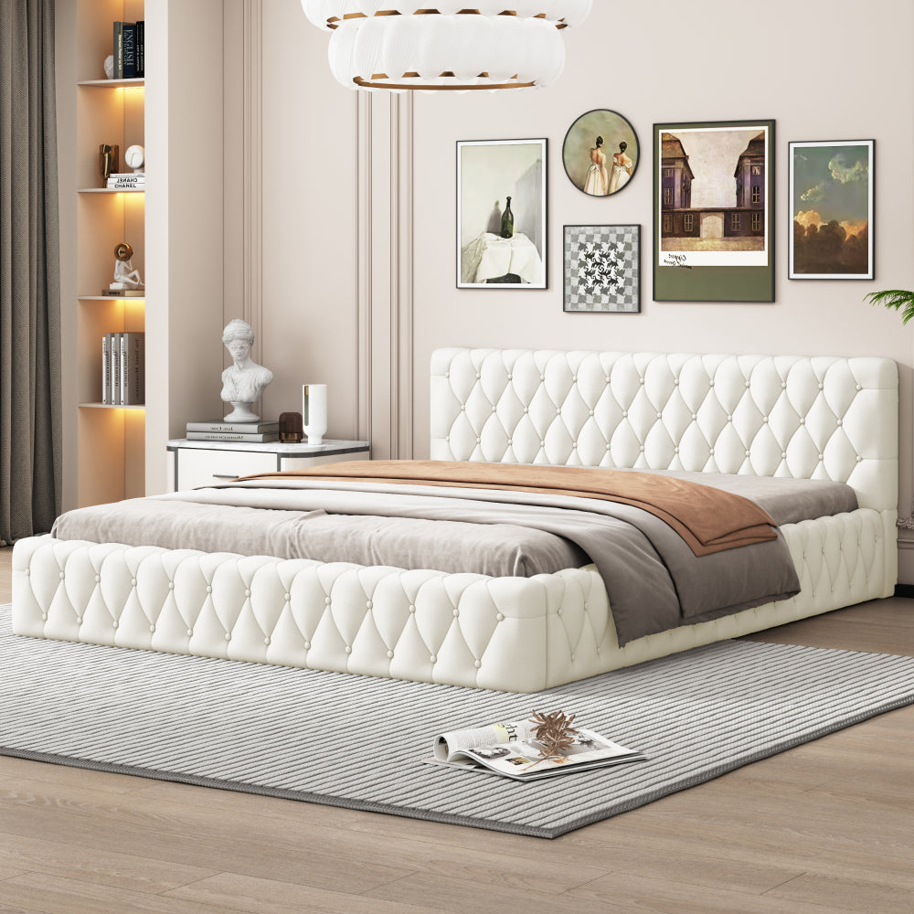 Sawyer Bed Frame, Queen (Beige)