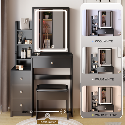 Davian Vanity Desk, Black