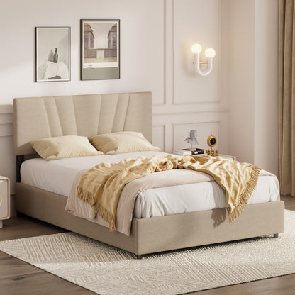 Cassandra Bed, Full (Beige)