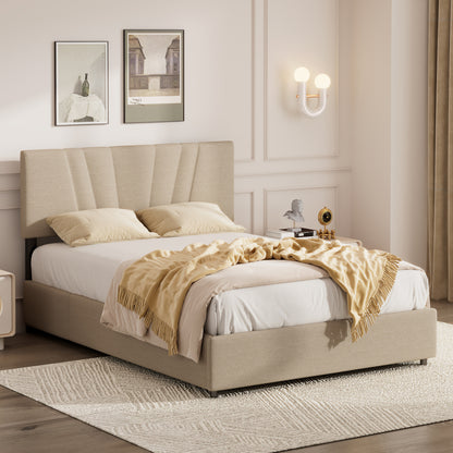 Cassandra Bed, Queen (Beige)