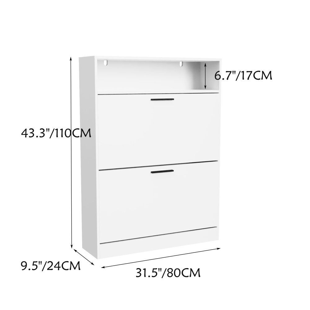 Ayala Shoe Cabinet, White