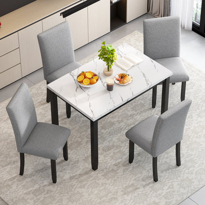 Alanna Dining Set, Set of 5 (Grey)