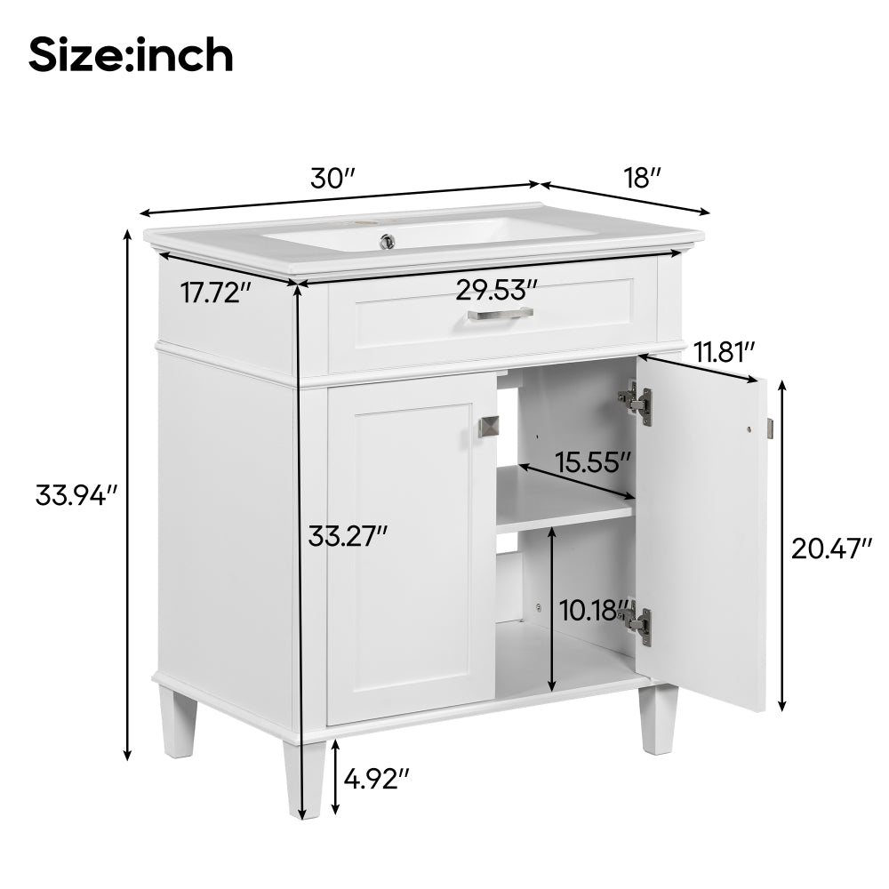 Gill Bathroom Vanity (White)