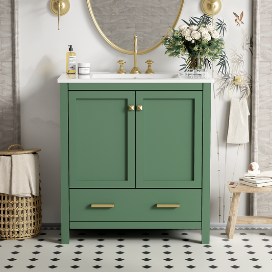 Bautista Bathroom Vanity, Green