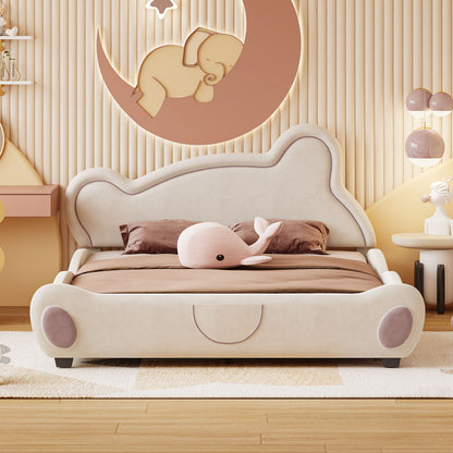 Lester Kids Bed, Queen (Beige)