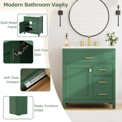 Decker Bathroom Vanity, Green