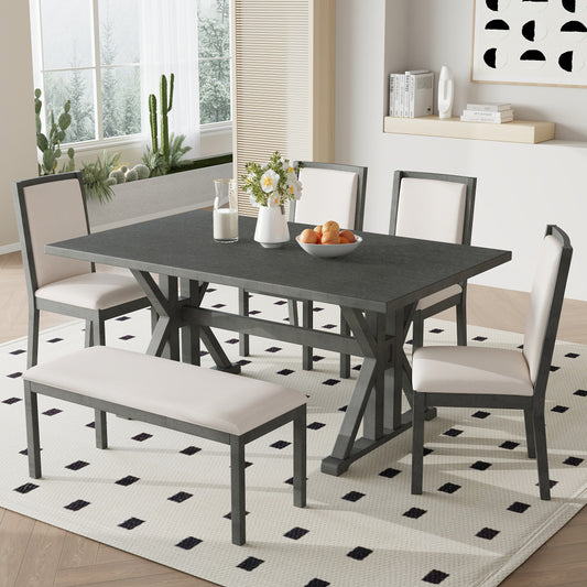 Valencia Dining Set, Set of 6 (Grey)