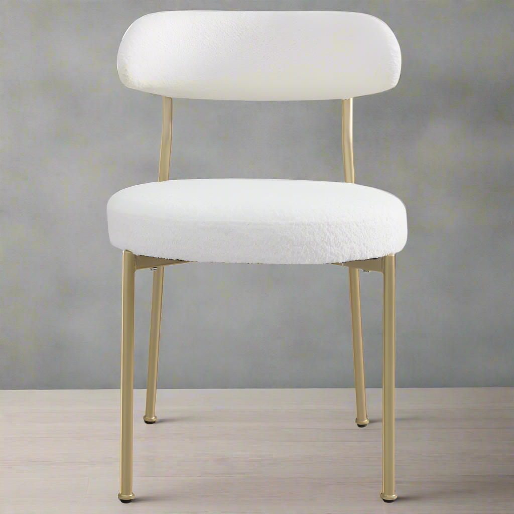 Amari Dining Chair, Set of 2 (White+Gold)