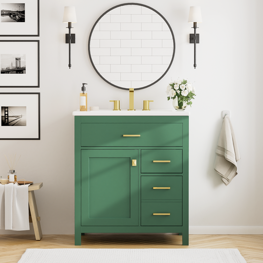 Decker Bathroom Vanity, Green